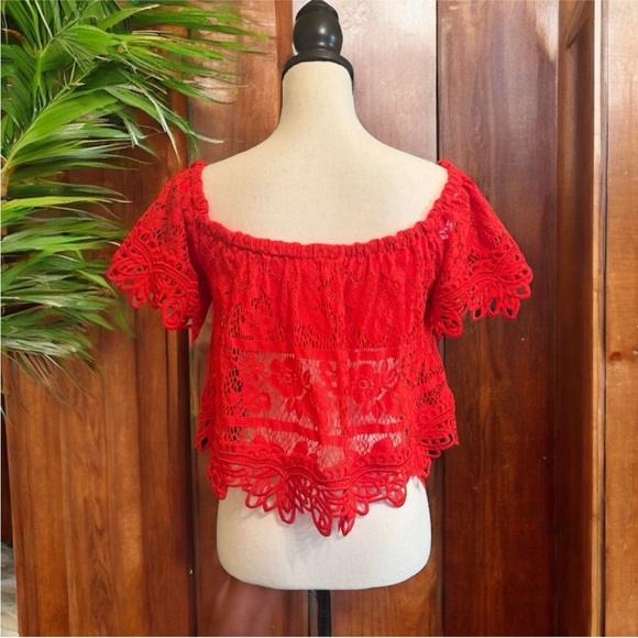 FREE PEOPLE Red Sweet Dreams Lace Crop Top - XS - Picture 5 of 16